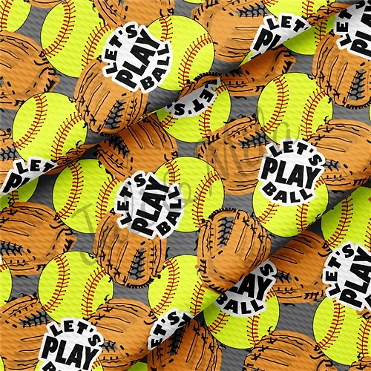 Softball Printed Liverpool Fabric AA329 & Get a Free $89.99 Embroidery Bundle