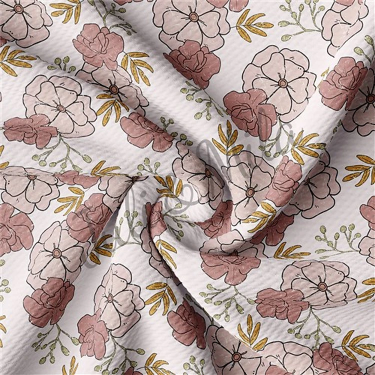 Floral Printed Liverpool 4 Way Fabric Floral88 & Get a Free $89.99 Embroidery Bundle