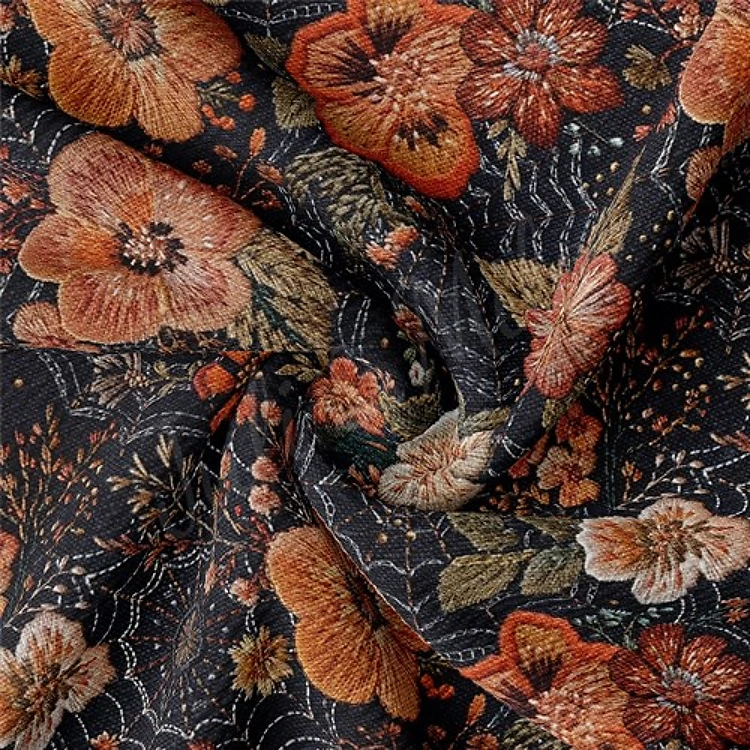 Autumn Fall Halloween Printed Liverpool Fabric AA1817 & Get a Free $89.99 Embroidery Bundle