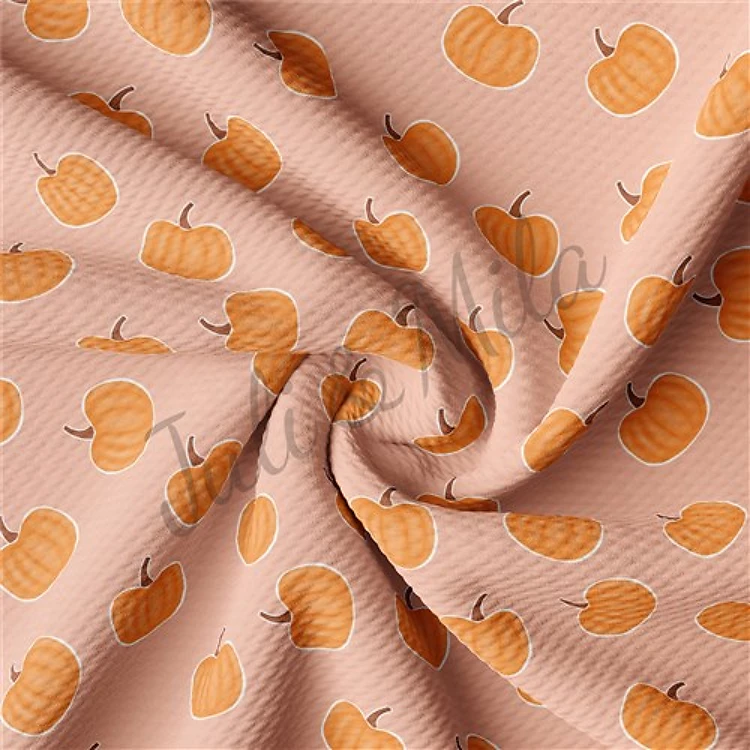 Pumpkin Printed Liverpool 4 Way Fabric pumpkin3 & Get a Free $89.99 Embroidery Bundle