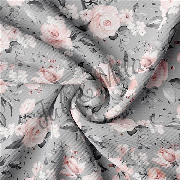 Printed Floral Liverpool Fabric Bow Floral (F29) & Get a Free $89.99 Embroidery Bundle