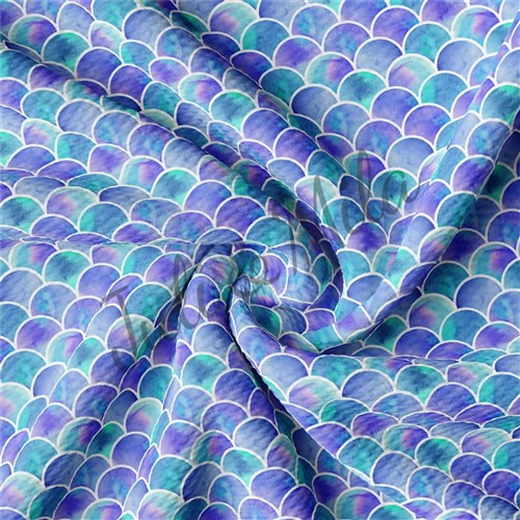 Mermaid Printed Liverpool Fabric Scale & Get a Free $89.99 Embroidery Bundle