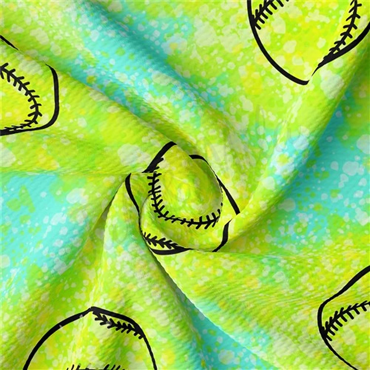 Softball Printed Liverpool Bullet Textured Stretch Solid Strip Thick Knit Jersey Fabric