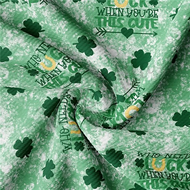 St. Patrick's Day Printed Liverpool Bullet Textured Stretch Solid Strip Thick Knit Jersey Fabric