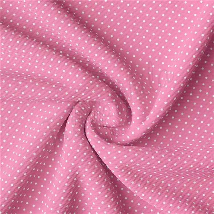 AA2408 Polka Dot Liverpool Bullet Textured Stretch Solid Strip Thick Knit Jersey Fabric