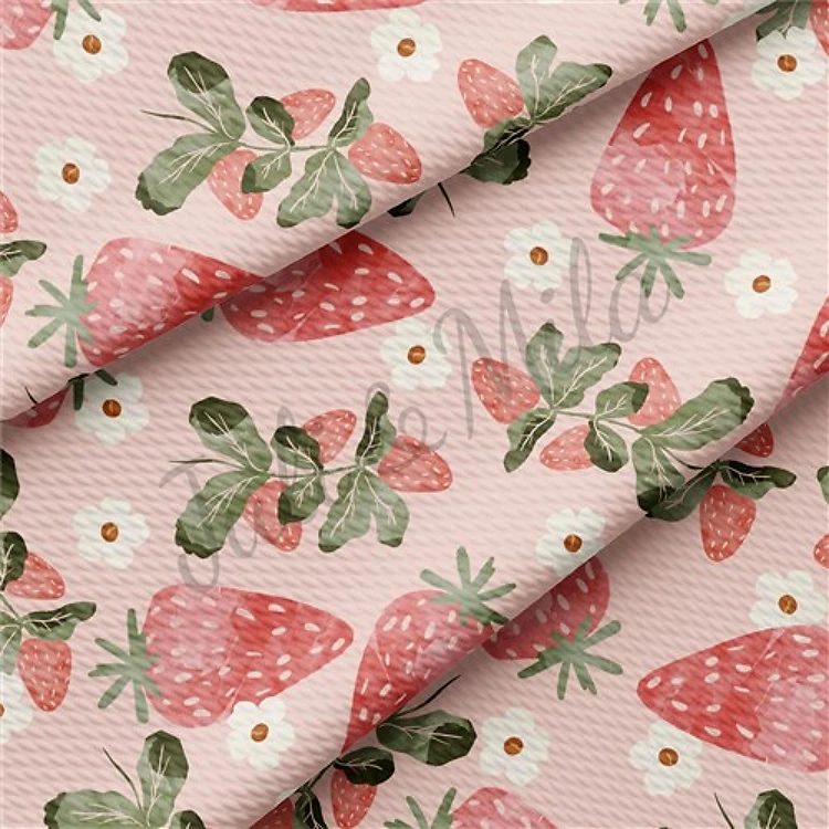Strawberry Bullet Fabric by the yard Summer AA108 & Get a Free $89.99 Embroidery Bundle