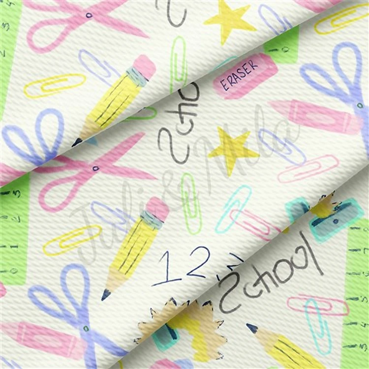 Back To School Printed Liverpool 4 Way Fabric AA1530 & Get a Free $89.99 Embroidery Bundle