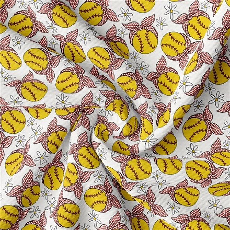 Printed Liverpool Fabric AA2512 Softball & Get a Free $89.99 Embroidery Bundle