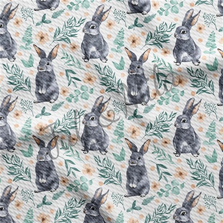 Easter Printed Liverpool Fabric Egg Bunny Pastel(E26) & Get a Free $89.99 Embroidery Bundle