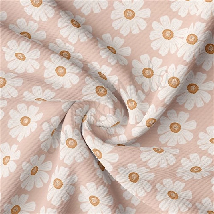 Floral Printed Liverpool Bullet Textured Stretch Solid Strip Thick Knit Jersey Fabric