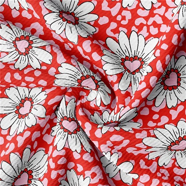 Valentine's Day Printed Liverpool Bullet Textured Stretch Solid Strip Thick Knit Jersey Fabric
