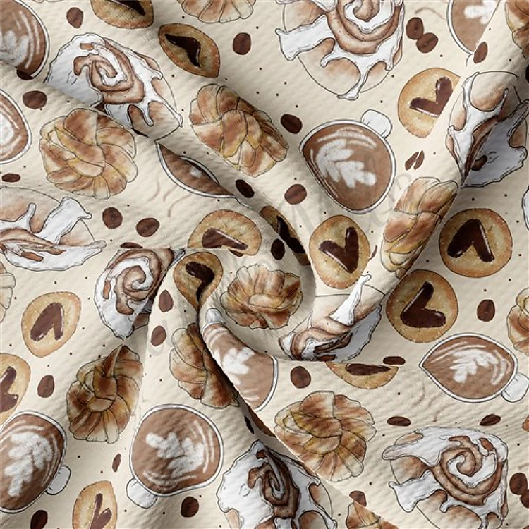 Fall Autumn Latte Printed Liverpool Bullet Textured Stretch Solid Strip Thick Knit Jersey Fabric