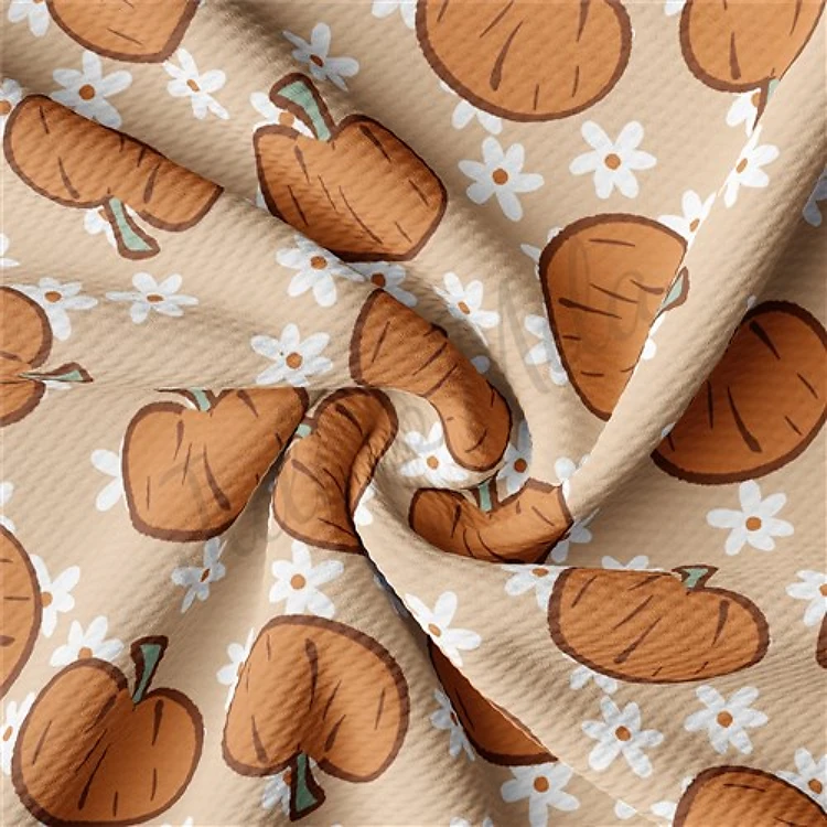 Pumpkin Fall Liverpool Bullet Textured Stretch Solid Strip Thick Knit Jersey Fabric