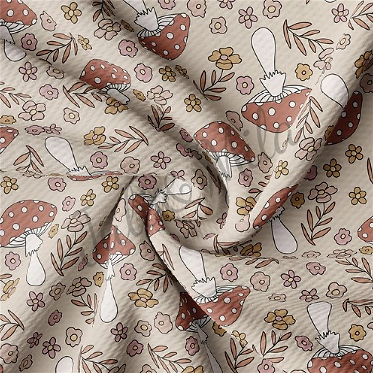 Printed Liverpool Fabric mushrooms2 & Get a Free $89.99 Embroidery Bundle