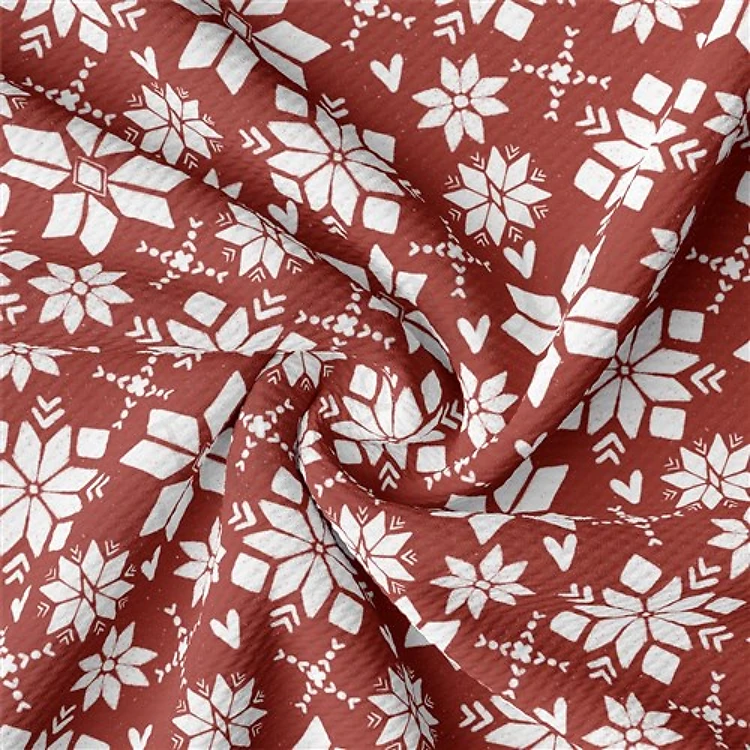 Christmas Christmas Liverpool Bullet Textured Stretch Solid Strip Thick Knit Jersey Fabric