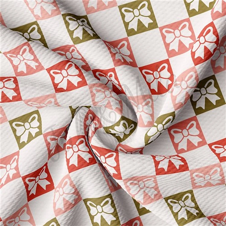 Christmas Printed Liverpool Bullet Textured Stretch Solid Strip Thick Knit Jersey Fabric