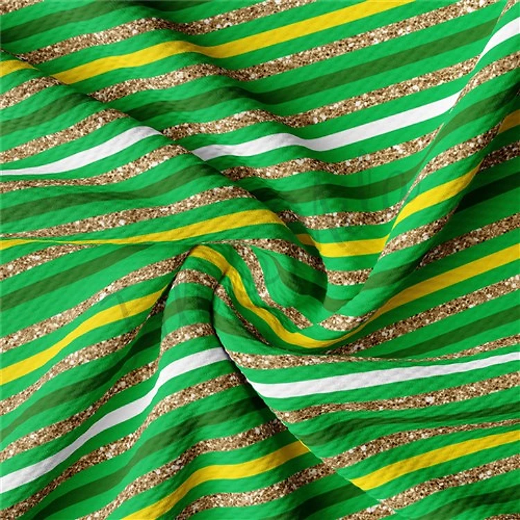 St. Patrick's Day Stripes16 Liverpool Bullet Textured Stretch Solid Strip Thick Knit Jersey Fabric