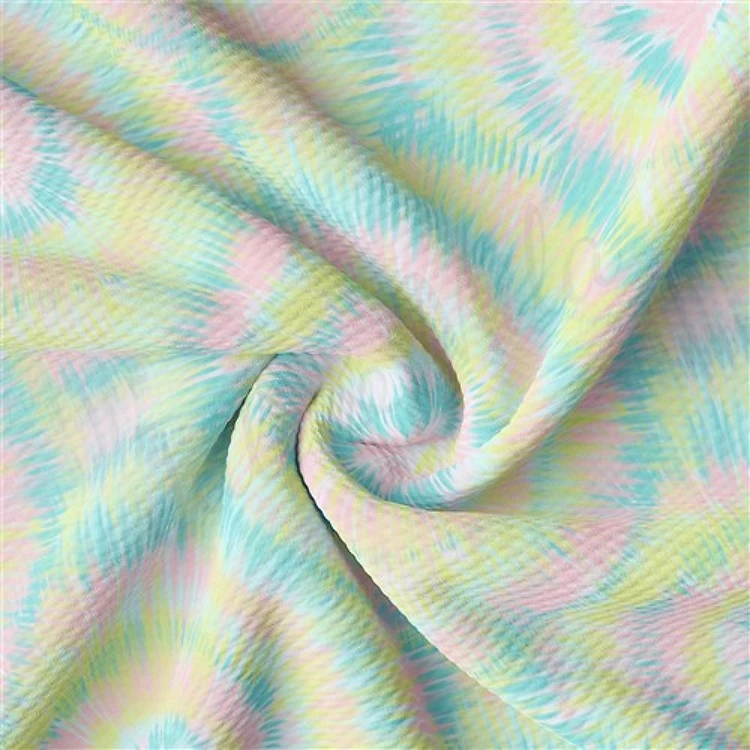 Tie Dye Liverpool Bullet Textured Stretch Solid Strip Thick Knit Jersey Fabric