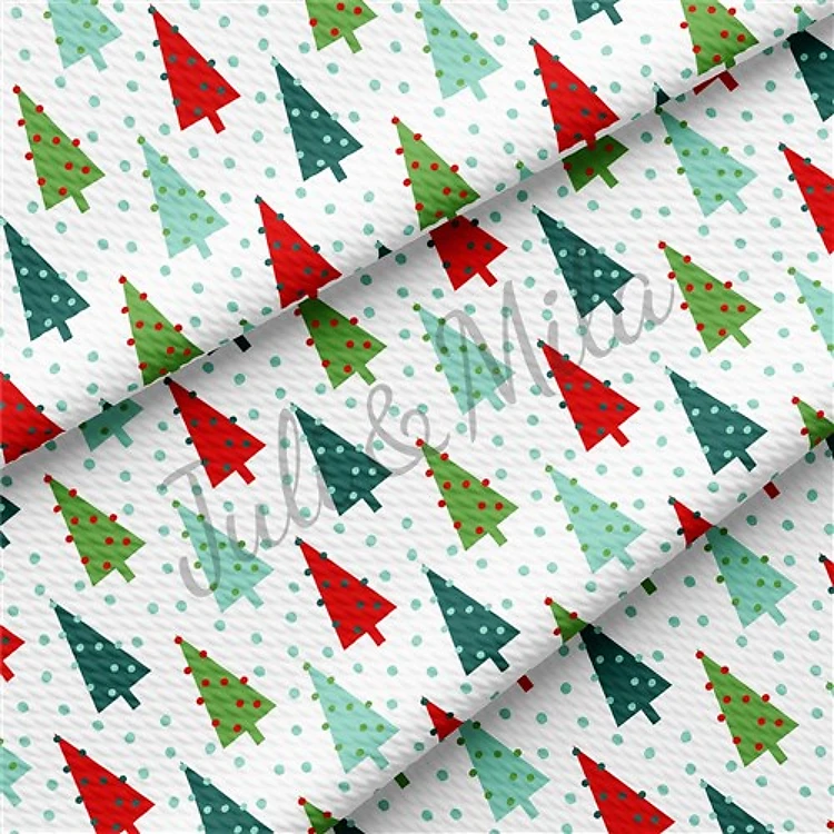 Christmas Printed Liverpool Bullet Textured Stretch Solid Strip Thick Knit Jersey Fabric