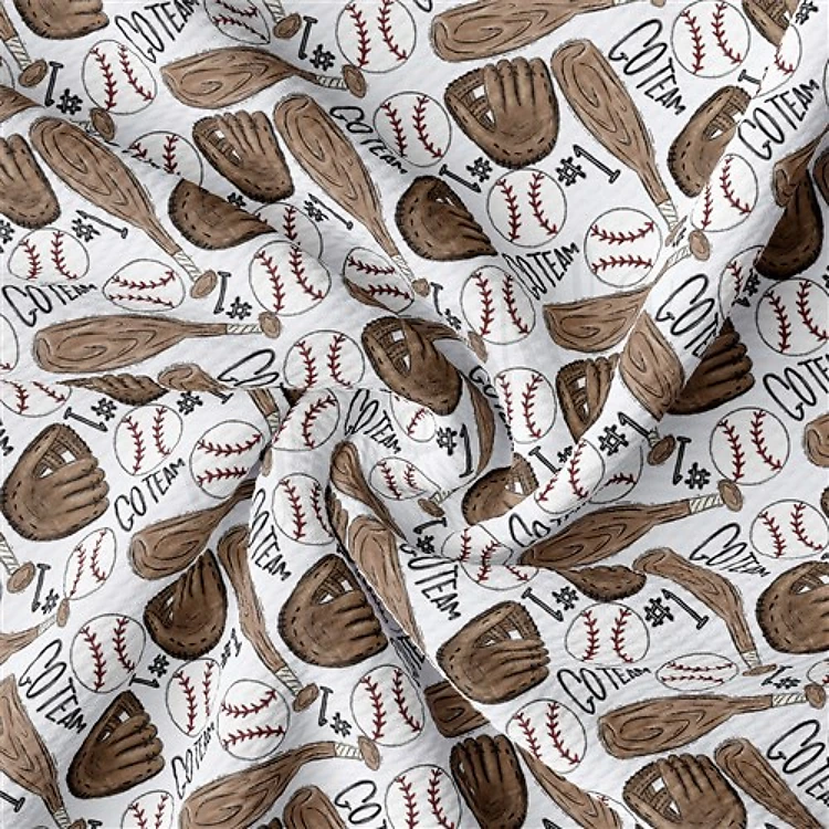 Printed Liverpool Fabric AA2511 Baseball & Get a Free $89.99 Embroidery Bundle