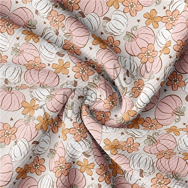 Pumpkin Printed Liverpool 4 Way Fabric pumpkin7 & Get a Free $89.99 Embroidery Bundle
