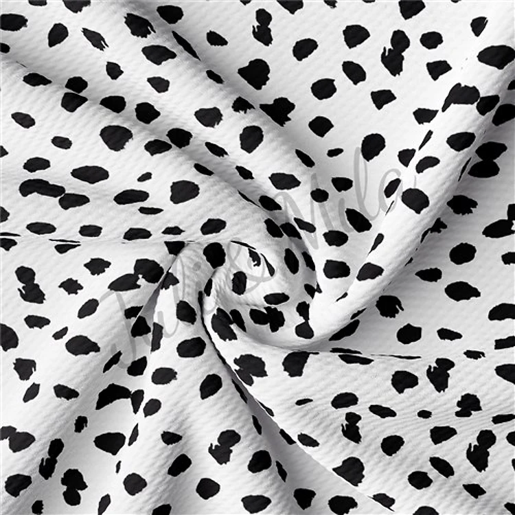 Dalmatian Printed Liverpool Bullet Textured Stretch Solid Strip Thick Knit Jersey Fabric