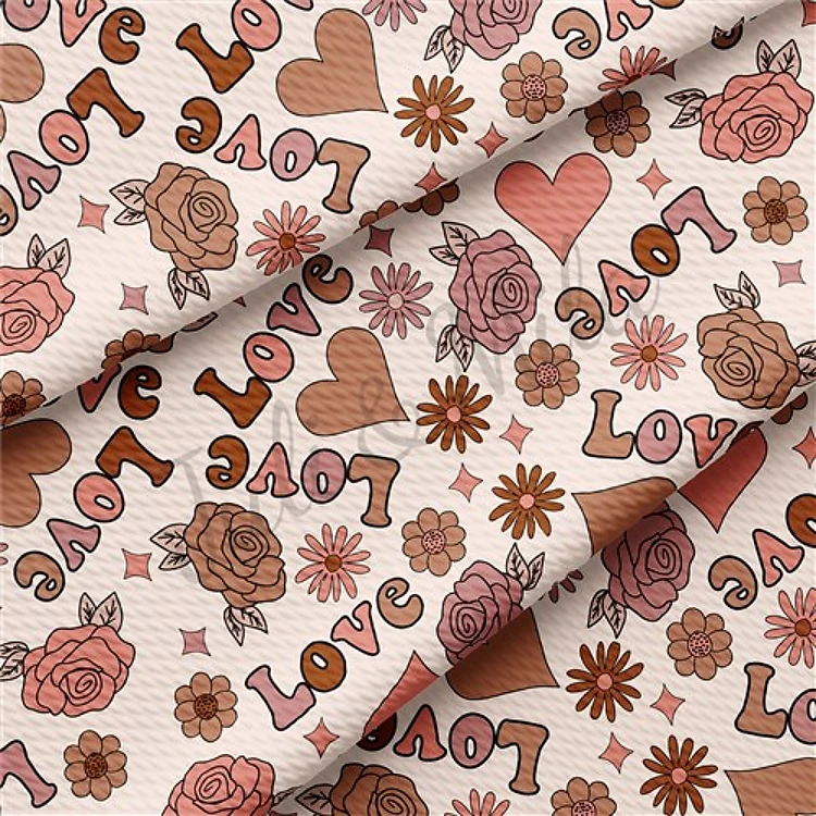 Valentine's Day Printed Liverpool Bullet Textured Stretch Solid Strip Thick Knit Jersey Fabric