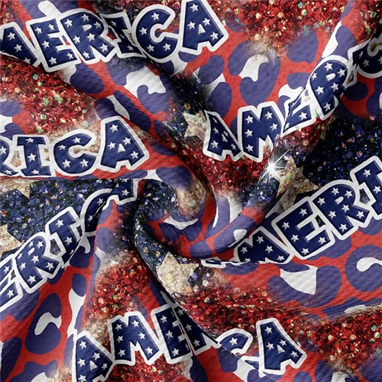 American Patriotic 4th of July Printed Liverpool AA1412 & Get a Free $89.99 Embroidery Bundle