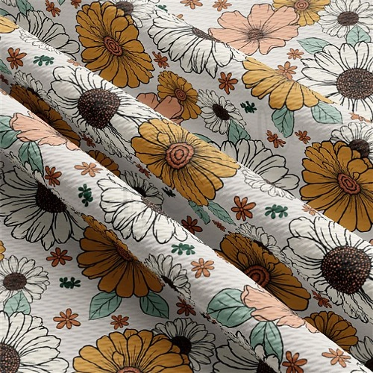 Fall FLoral Printed Liverpool Fabric flower AA1858 & Get a Free $89.99 Embroidery Bundle
