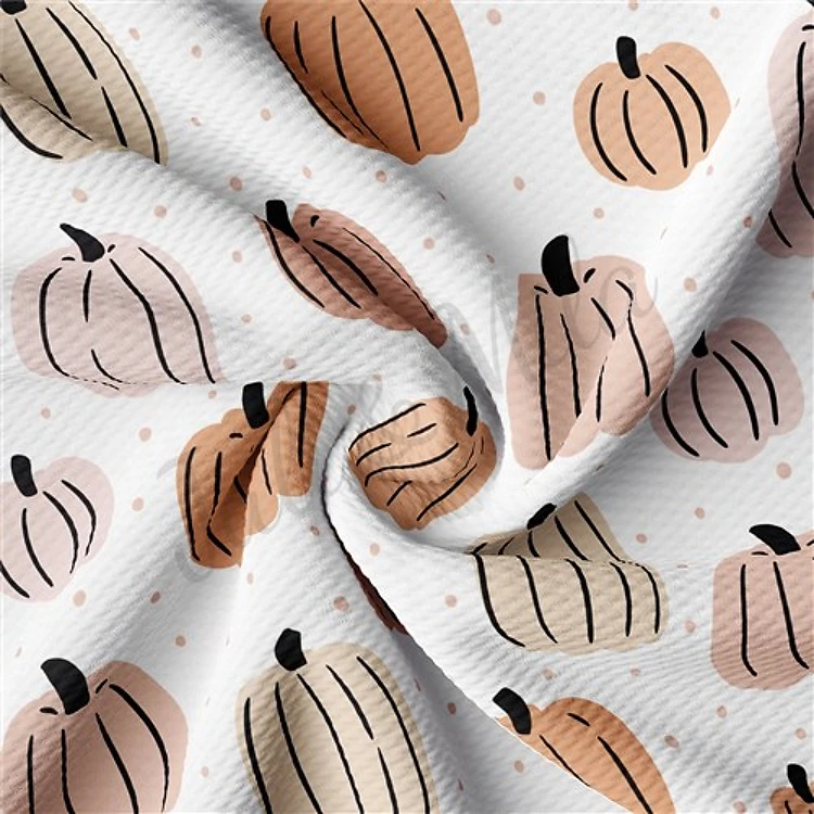 Fall Autumn Pumpkin Printed Liverpool Fabric AA647 & Get a Free $89.99 Embroidery Bundle