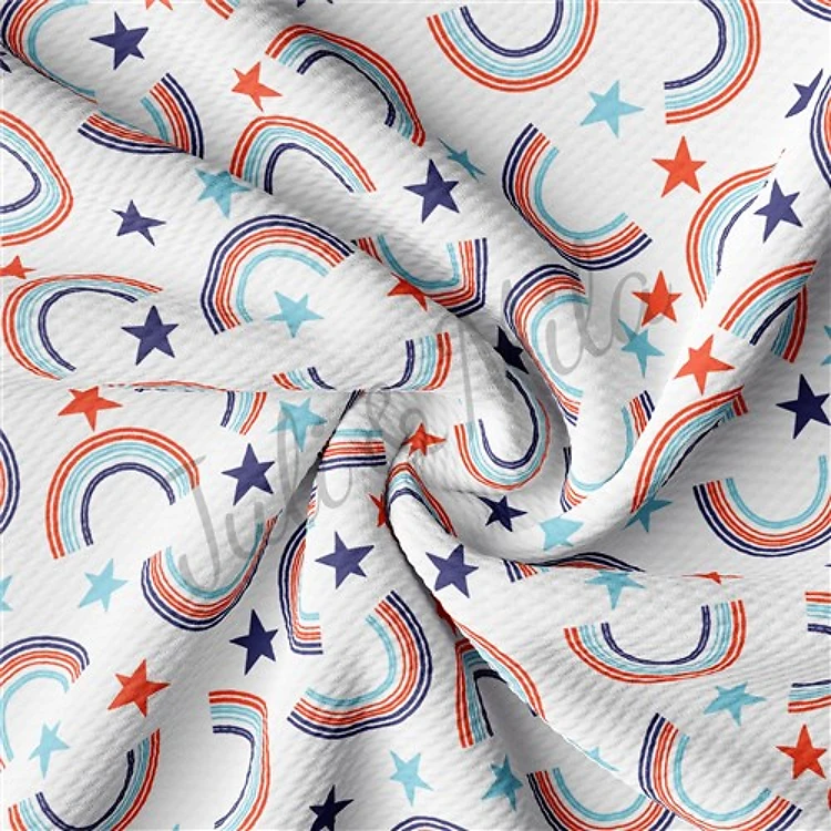 Patriotic 4th of July Rainbows Printed Liverpool Bullet PT76 TBP102 & Get a Free $89.99 Embroidery Bundle