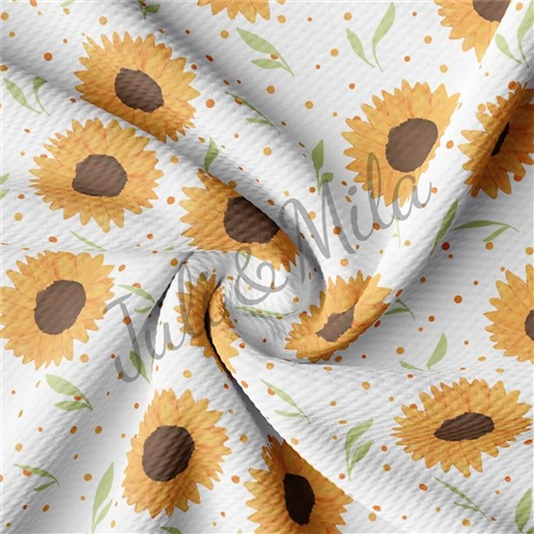 Sunflowers Floral Printed Liverpool 4 Way Floral97 & Get a Free $89.99 Embroidery Bundle