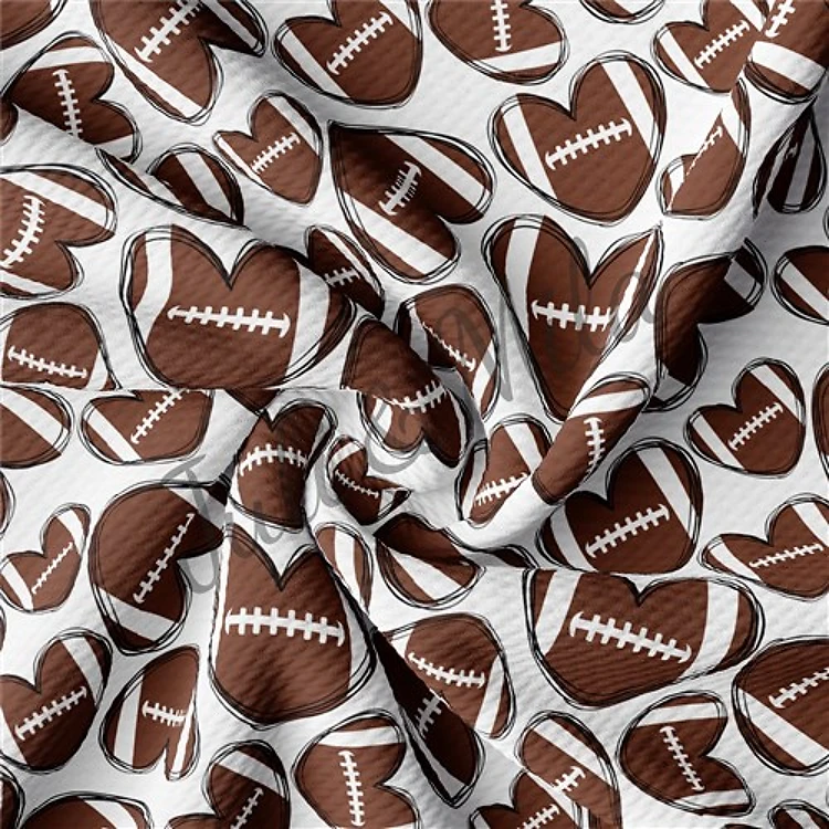 Football hearts Printed Liverpool Bullet Textured Stretch Solid Strip Thick Knit Jersey Fabric