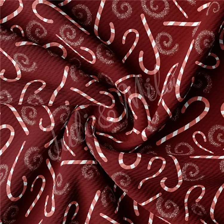 Christmas Printed Liverpool Bullet Textured Stretch Solid Strip Thick Knit Jersey Fabric