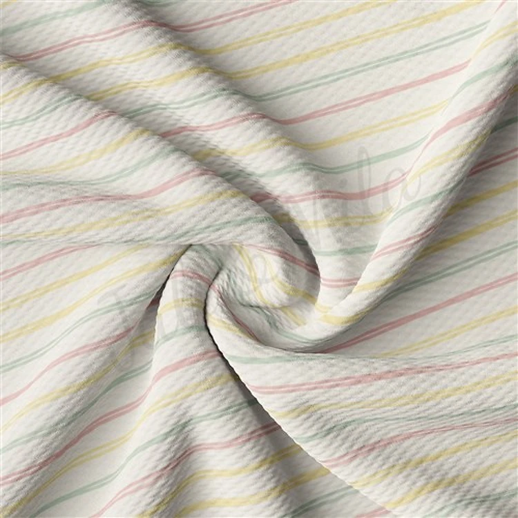 Easter AA2359 Liverpool Bullet Textured Stretch Solid Strip Thick Knit Jersey Fabric
