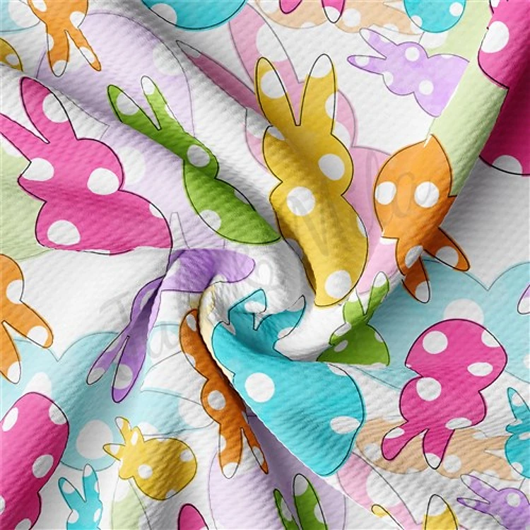 Easter Liverpool Bullet Textured Stretch Solid Strip Thick Knit Jersey Fabric
