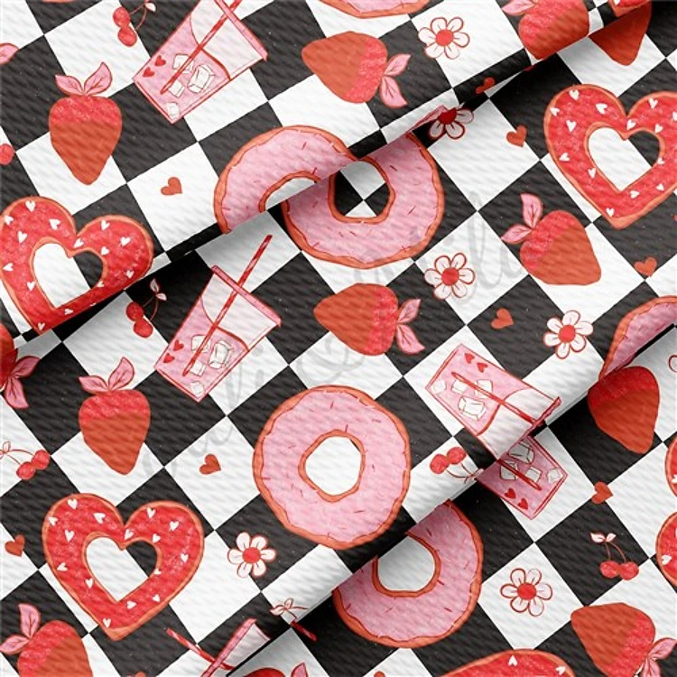 Valentine's Day Printed Liverpool Bullet Textured Stretch Solid Strip Thick Knit Jersey Fabric
