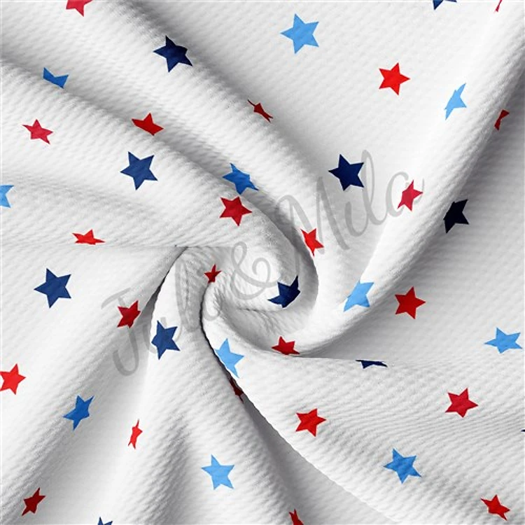 Patriotic 4th of July PT43 Liverpool Bullet Textured Stretch Solid Strip Thick Knit Jersey Fabric