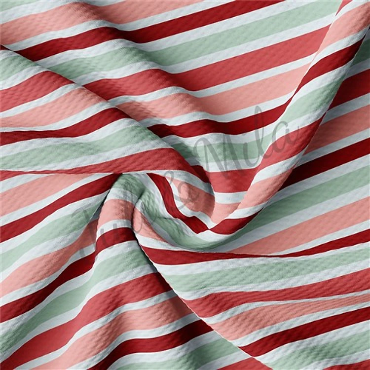Printed Liverpool Bullet Textured Stretch Solid Strip Thick Knit Jersey Fabric