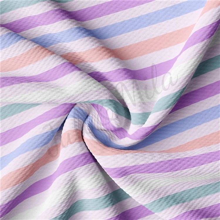Easter East107 TBP101 Liverpool Bullet Textured Stretch Solid Strip Thick Knit Jersey Fabric