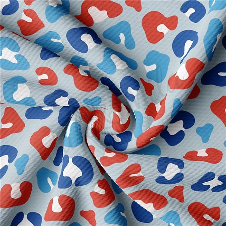 Patriotic 4th of July 1210 Liverpool Bullet Textured Stretch Solid Strip Thick Knit Jersey Fabric