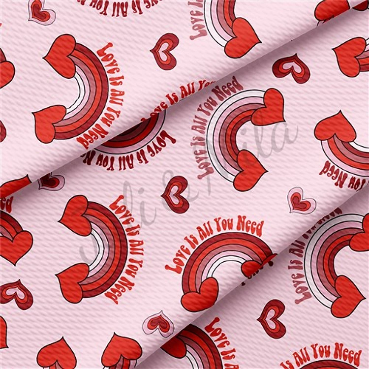 Valentine's Day Printed Liverpool Bullet Textured Stretch Solid Strip Thick Knit Jersey Fabric