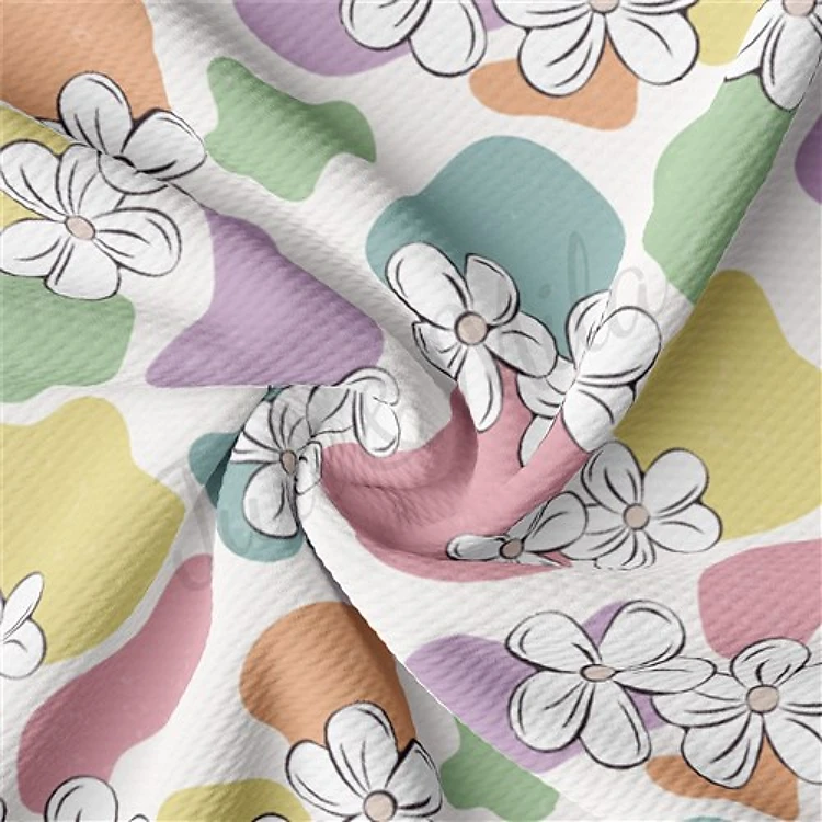 Floral Printed Liverpool Bullet Textured Stretch Solid Strip Thick Knit Jersey Fabric