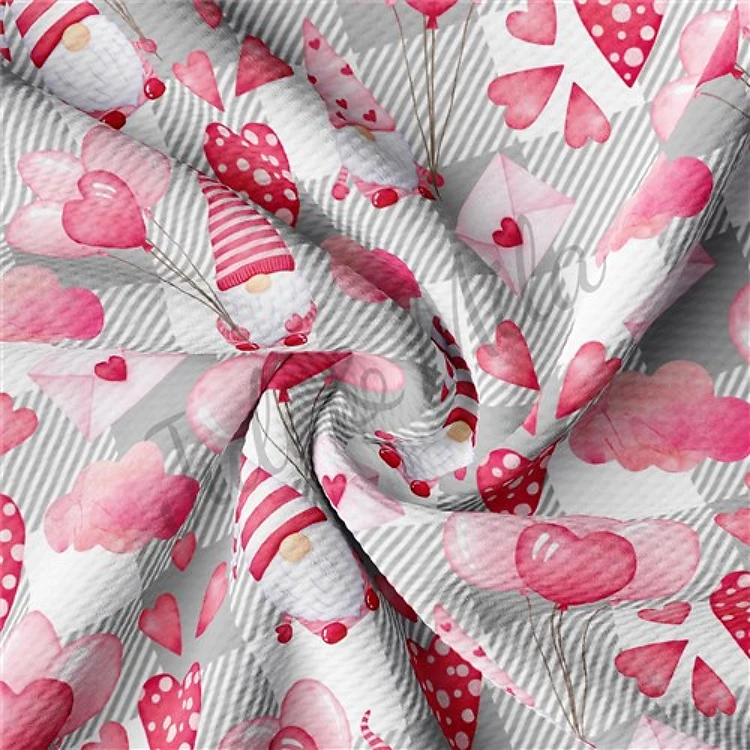 Valentine's Day Printed Liverpool Bullet Textured Stretch Solid Strip Thick Knit Jersey Fabric