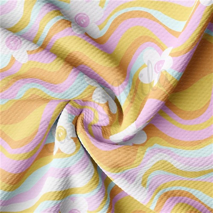 Floral Printed Liverpool 4 Way Fabric AA1498 & Get a Free $89.99 Embroidery Bundle
