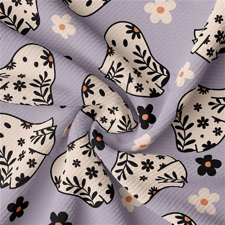 Fall Halloween ghosts Liverpool Bullet Textured Stretch Solid Strip Thick Knit Jersey Fabric