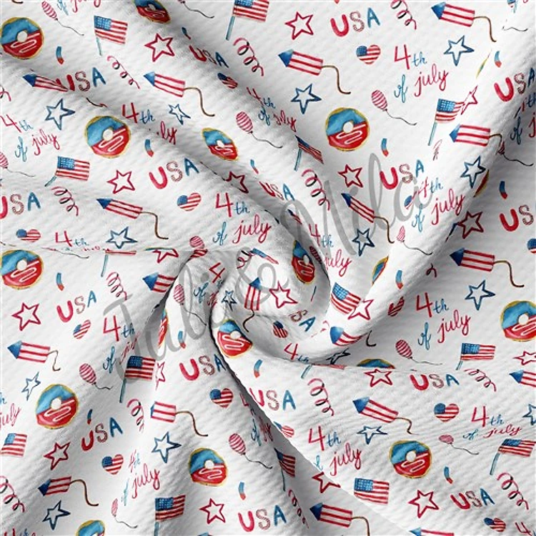 Patriotic 4th of July Printed Liverpool USA Flag (PT27) & Get a Free $89.99 Embroidery Bundle