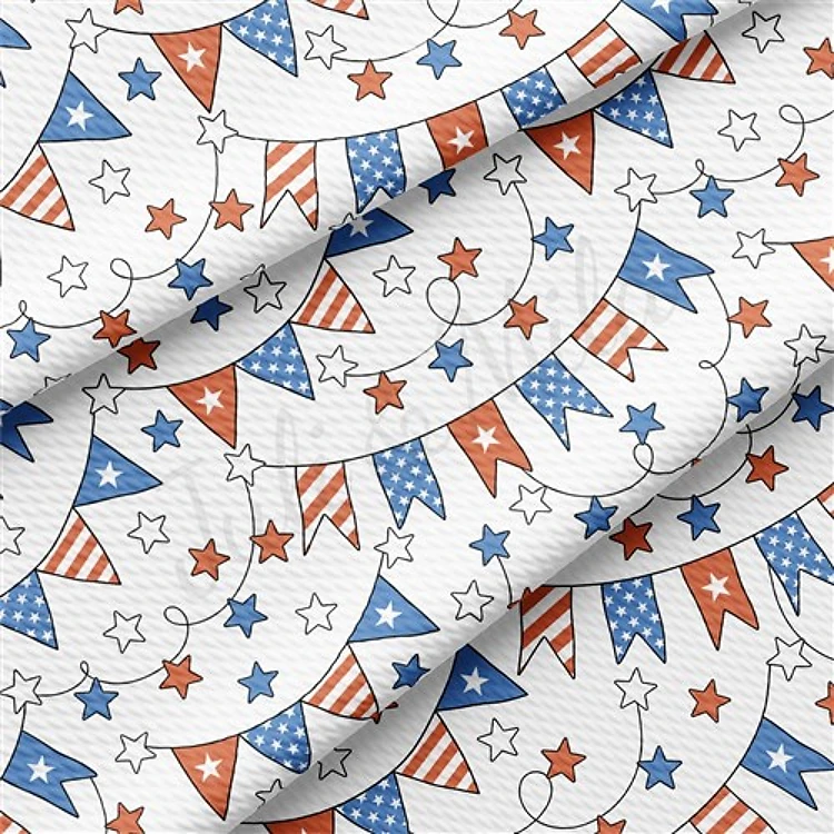 4th of July Patriotic Printed Liverpool Fabric AA2189 & Get a Free $89.99 Embroidery Bundle