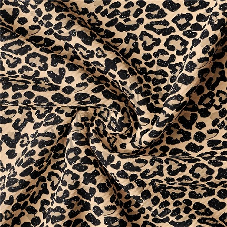 Cheetah Leopard AA195 BP102 Liverpool Bullet Textured Stretch Solid Strip Thick Knit Jersey Fabric
