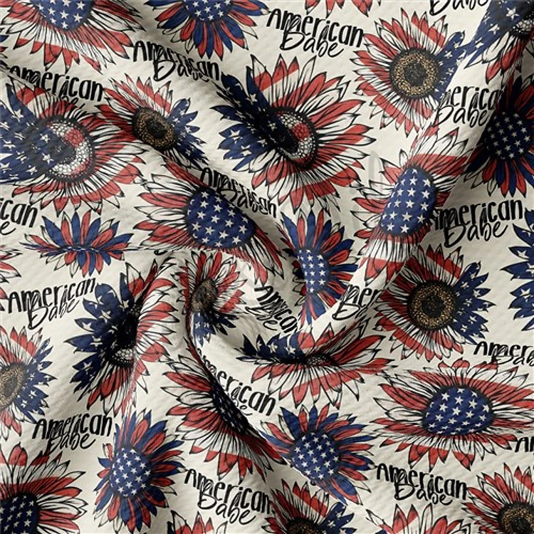 Patriotic 4th of July Printed Liverpool AA1545 & Get a Free $89.99 Embroidery Bundle
